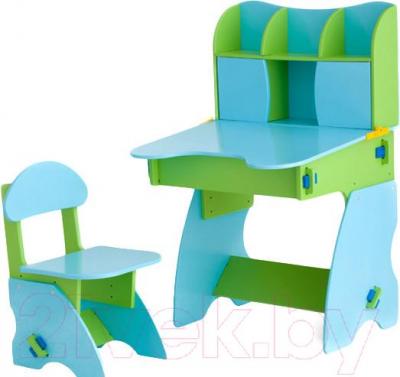 Комплект мебели с детским столом Столики Детям СГ-3 (салатово-голубой) - общий вид