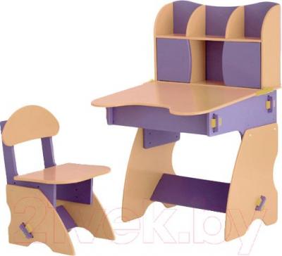Комплект мебели с детским столом Столики Детям С-3 (сиренево-бежевый) - общий вид