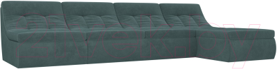 Оттоманка Лига Диванов Холидей Модуль / 101889 (велюр бирюзовый) - Собранный комплект модулей - Модульный угловой диван