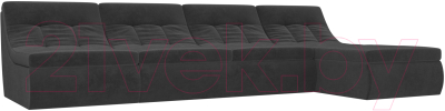 Оттоманка Лига Диванов Холидей Модуль / 101892 (велюр серый) - Собранный комплект модулей - Модульный угловой диван