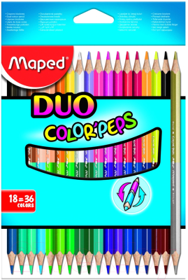 Набор цветных карандашей Maped Duo / 829601 (18шт)