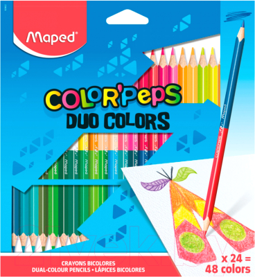 Набор цветных карандашей Maped Duo / 829602 (24шт)