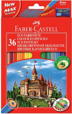 Набор цветных карандашей Faber Castell Eco с точилкой (36шт)