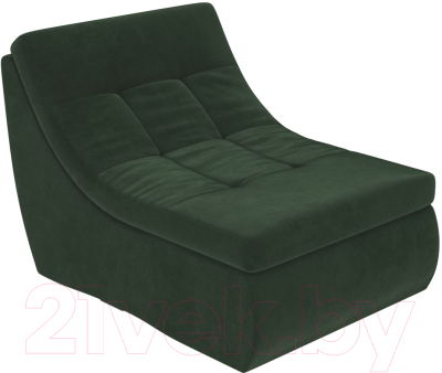 Модуль мягкий Лига Диванов Холидей Модуль / 101911 (велюр зеленый) - Прямой модуль 1 местный, кресло мягкое