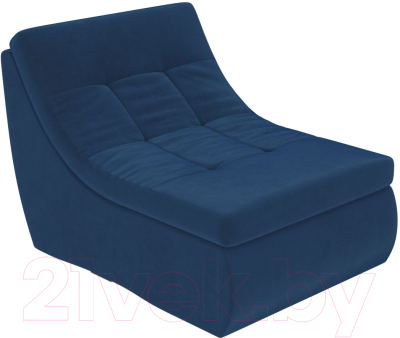 Модуль мягкий Лига Диванов Холидей Модуль / 101914 (велюр синий) - Прямой модуль 1 местный, кресло мягкое
