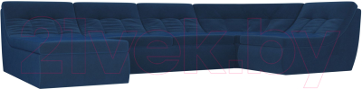Модуль мягкий Лига Диванов Холидей Модуль / 101914 (велюр синий) - Собранный комплект модулей - Модульный угловой диван