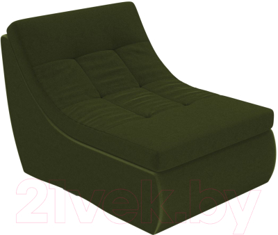 Модуль мягкий Лига Диванов Холидей Модуль / 101917 (микровельвет зеленый) - Прямой модуль 1 местный, кресло мягкое