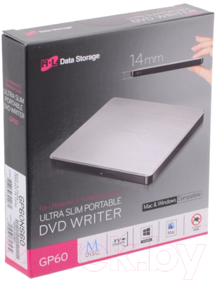 Привод DVD-RW LG GP60NS60 (серебристый/черный)