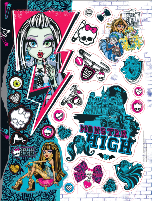 Monster High. Наклейки и раскраски в коробке РОСМЭН