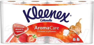 Туалетная бумага Kleenex Cottonelle Aroma Care Сочная клубника (8рул)