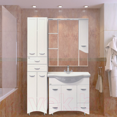 Шкаф с зеркалом для ванной Misty Дрея 85 / Э-Дре02085-01СвП