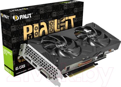 Видеокарта Palit GTX1660Ti Dual OC 6GB GDDR6 (NE6166TS18J9-1160A)