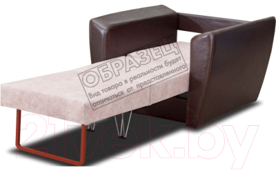 Кресло-кровать Настоящая мебель Амстердам экокожа/рогожка (коричневый/бежевый)