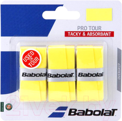 Грип для большого тенниса Babolat Pro Tour X3 / 653037- 113 (3шт, жёлтый)