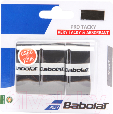 Грип для большого тенниса Babolat Pro Tacky X 3 / 653039-105 (3шт, чёрный)