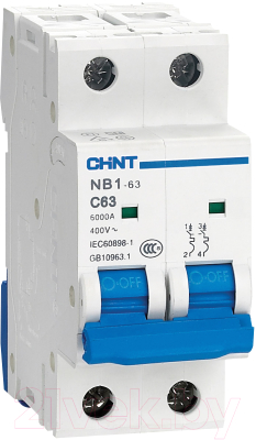 Выключатель автоматический Chint NB1-63 2P 63A 6кА C