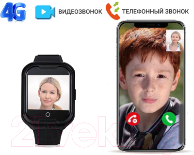 Умные часы детские Wonlex KT11 (черный)