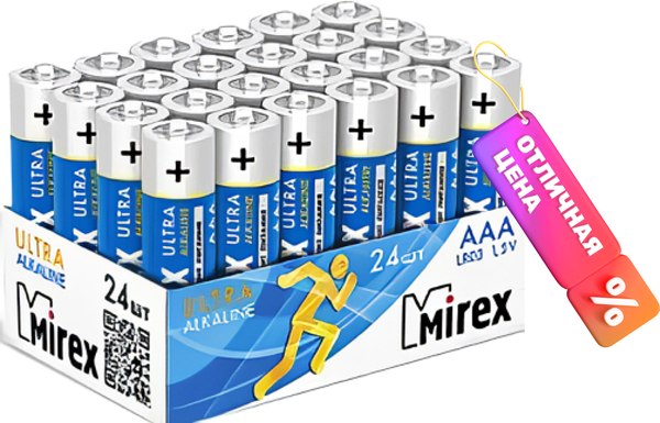 Комплект батареек Mirex R03 / LR03-B24 (24шт)