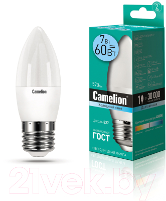 Лампа Camelion LED7-C35-845-E27 / 12078