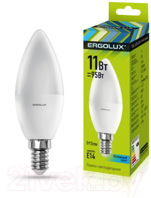 Лампа Ergolux LED-C35-11W-E14-4K / 13619