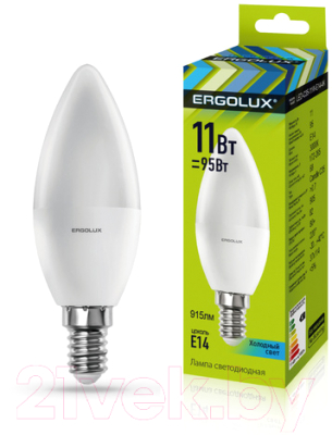 Лампа Ergolux LED-C35-11W-E14-6K / 13620