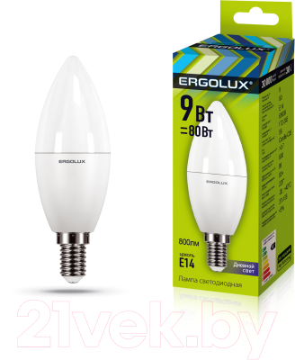 Лампа Ergolux LED-C35-9W-E14-6K / 13169