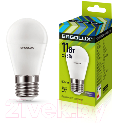 Изображение товара Лампа Ergolux LED-G45-11W-E27-6K / 13632