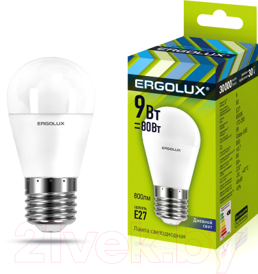 

Лампа Ergolux, LED-G45-9W-E27-6K / 13178