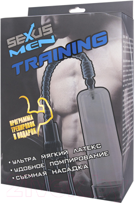 Вакуумная помпа для пениса Sexus Men Training / 709007 (черный)