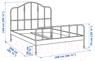 Двуспальная кровать Ikea Сагстуа 992.688.39