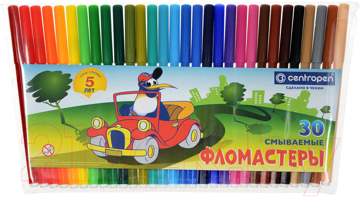 Фломастеры Centropen Пингвины / 7790 3086 (30шт)