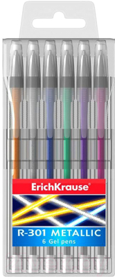 Набор гелевых ручек Erich Krause R-301 Metallic /46525 (6шт)