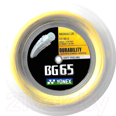 Струна для бадминтона Yonex Bg 65 Coil (200м, yellow)