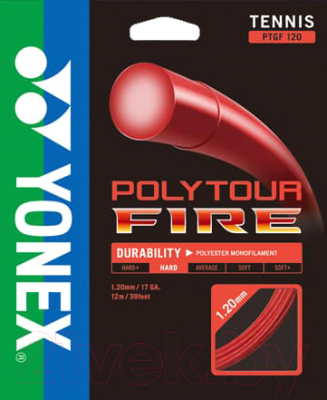 Струна для теннисной ракетки Yonex 16 Polytour Fire 120 SET / PTGF120 (12м)
