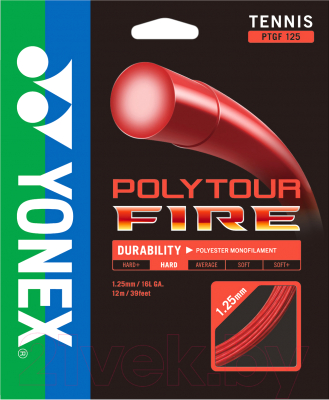 Струна для теннисной ракетки Yonex 16 Polytour Fire 125 SET / PTGF125 (12м)