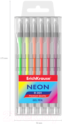 Набор гелевых ручек Erich Krause R-301 Neon / 46527 (6шт)