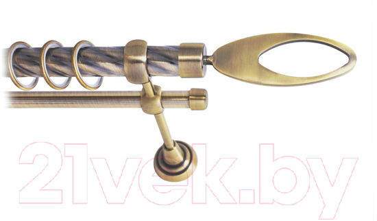 Карниз для штор Lm Decor Эллипс 178 1р витой 25мм (антик, 2м)