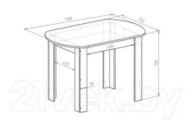 Обеденный стол Мебель-Класс Леон-2 (венге/ясень шимо светлый)