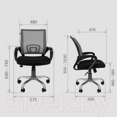 Кресло офисное Chairman 696 (Silver/TW черный)