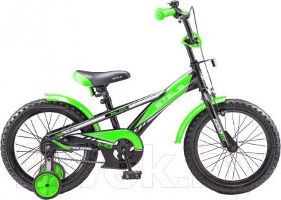 Детский велосипед STELS Pilot 140  (18, черно-зеленый)