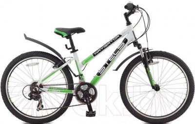 Велосипед STELS Navigator 450 V (24, бело-черно-зеленый) - общий вид