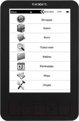 Электронная книга Texet TB-156 (черный) - общий вид