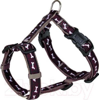 Шлея Trixie Modern Art H-Harness Bonies 17123 (серо-бордовый) - общий вид