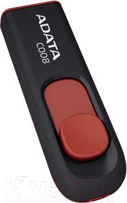Usb flash накопитель A-data C008 Black-Red 16 Gb (AC008-16G-RKD) - общий вид