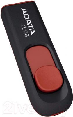 Usb flash накопитель A-data C008 Black-Red 8 Gb (AC008-8G-RKD) - общий вид