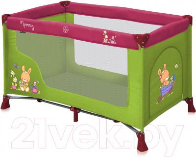 Кровать-манеж Lorelli Nanny 1 (Green-Pink Bunnies) - общий вид