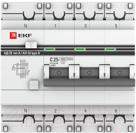 Дифференциальный автомат EKF PROxima АД-32 3P+N 32А/30мА / DA32-32-30-4P-pro