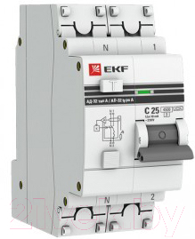 Дифференциальный автомат EKF PROxima АД-32 1P+N 32А/30мА / DA32-32-30-pro