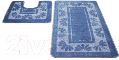 Набор ковриков для ванной и туалета Shahintex РР 50x80/50x50 (голубой)