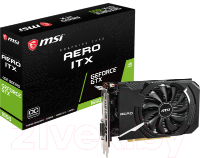 

Видеокарта MSI, GTX 1650 AERO ITX 4G OC